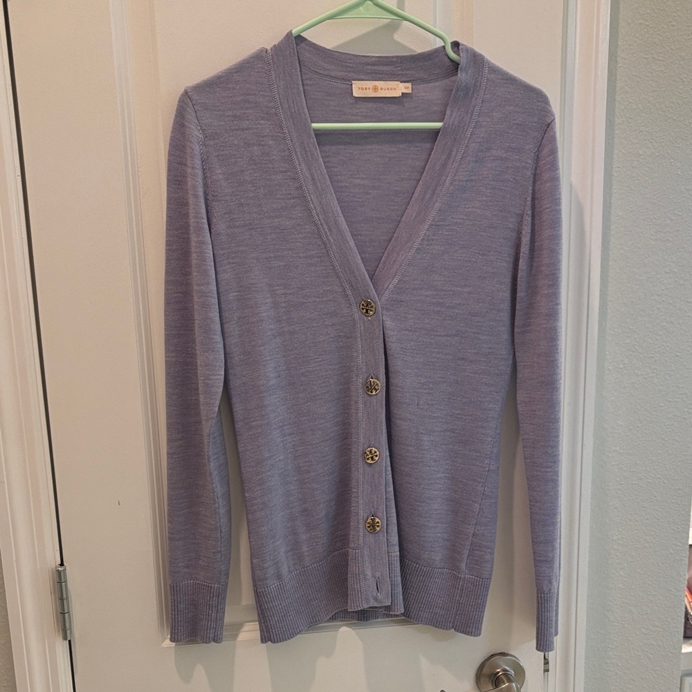 Tory Burch Purple Cardigan Sweater